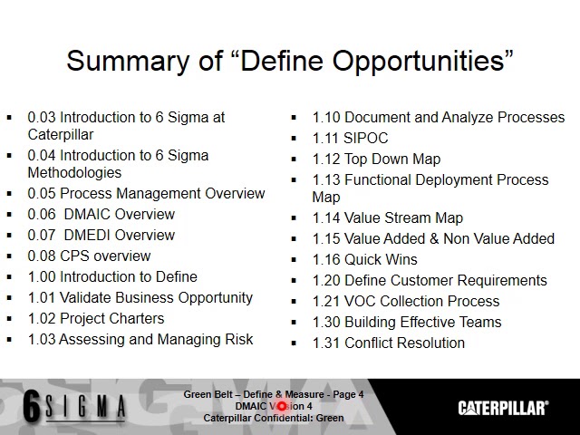 programa et caterpillar cya 6 sigma